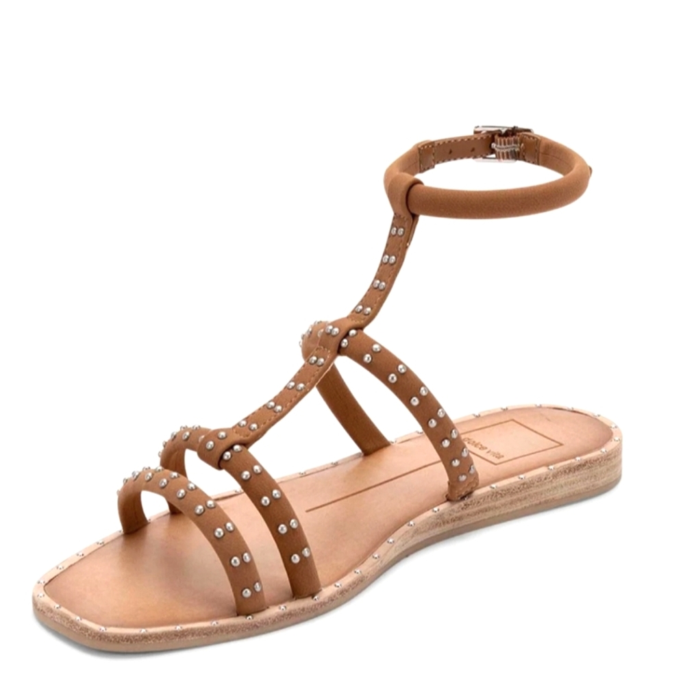 Dolce Vita Brown Studded Sandals, women's 8